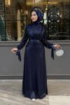 Başak Tesettür Abiye Lacivert