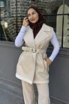 Tilbe Kürklü Yelek Bej
