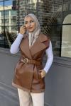 Tilbe Kürklü Yelek Taba