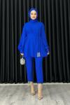 Işıl Pantolonlu Takım Saks Mavisi