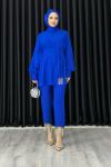 Işıl Pantolonlu Takım Saks Mavisi
