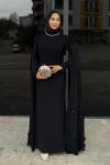 Burcu Tesettür Abiye Siyah
