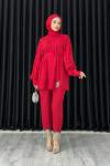 Işıl Pantolonlu Takım Kırmızı