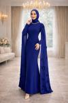 Burcu Tesettür Abiye Saks Mavisi