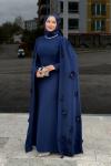 Burcu Tesettür Abiye Lacivert
