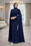Burcu Tesettür Abiye Lacivert