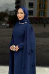 Burcu Tesettür Abiye Lacivert