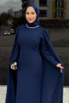 Burcu Tesettür Abiye Lacivert