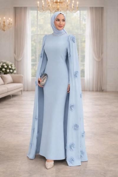Burcu Tesettür Abiye Bebe Mavisi