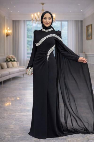 Gönül Tesettür Abiye Siyah