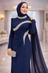 Gönül Tesettür Abiye Lacivert
