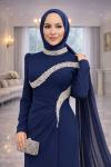 Gönül Tesettür Abiye Lacivert