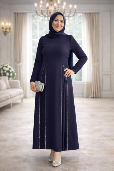 Laren Tesettür Abiye Lacivert