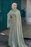 Bilge Tesettür Abiye Mint Yeşili