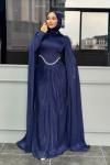 Mehlika Tesettür Abiye Lacivert