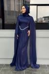 Mehlika Tesettür Abiye Lacivert