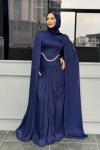 Mehlika Tesettür Abiye Lacivert
