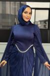 Mehlika Tesettür Abiye Lacivert
