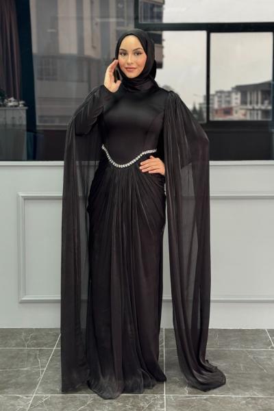 Mehlika Tesettür Abiye Siyah