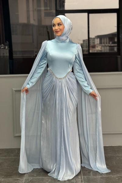 Mehlika Tesettür Abiye Bebe Mavisi