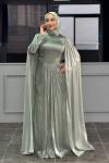 Mehlika Tesettür Abiye Mint Yeşili