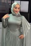 Mehlika Tesettür Abiye Mint Yeşili