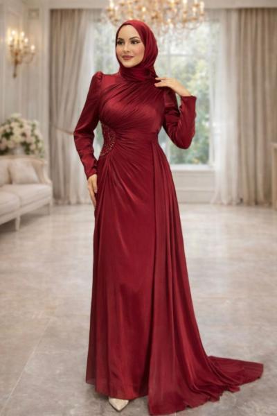 Beste Tesettür Abiye Bordo