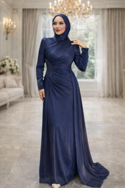 Beste Tesettür Abiye Lacivert