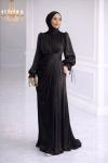 Gümüş Tesettür Abiye Siyah