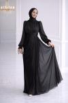 Gümüş Tesettür Abiye Siyah