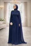 Yakut Tesettür Abiye Lacivert