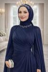 Yakut Tesettür Abiye Lacivert