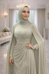 Yakut Tesettür Abiye Mint Yeşili