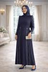 Müjde Tesettür Abiye Lacivert