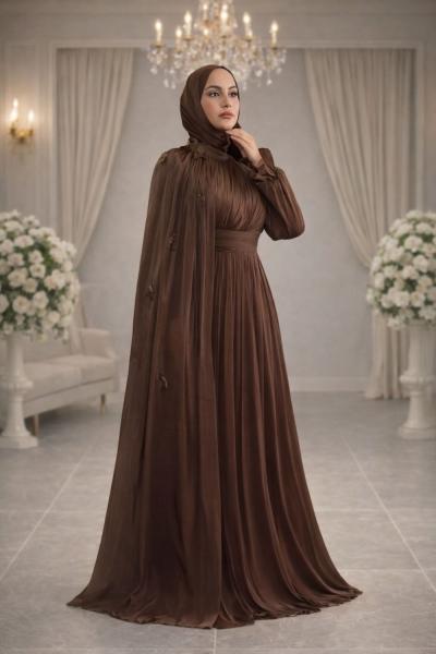 İpek Tesettür Abiye Acı Kahve