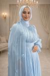 İpek Tesettür Abiye Bebe Mavisi