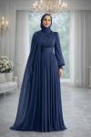İpek Tesettür Abiye Lacivert