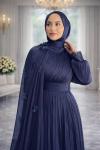 İpek Tesettür Abiye Lacivert