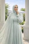 İpek Tesettür Abiye Su Yeşili