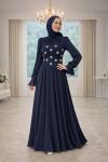 Hanzade Tesettür Abiye Lacivert