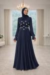 Hanzade Tesettür Abiye Lacivert