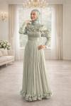 Adelina Tesettür Abiye Mint Yeşili
