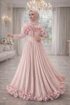 Adelina Tesettür Abiye Pembe