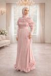 Adelina Tesettür Abiye Pembe