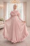 Adelina Tesettür Abiye Pembe