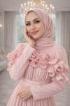 Adelina Tesettür Abiye Pembe