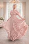 Adelina Tesettür Abiye Pembe