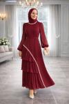 Kayra Tesettür Abiye Bordo