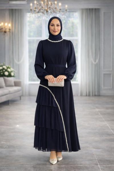 Kayra Tesettür Abiye Lacivert