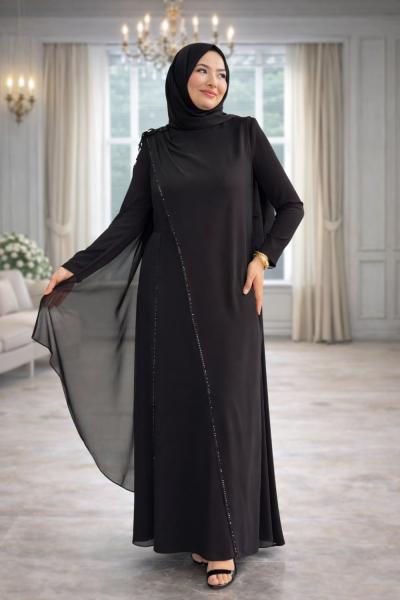Aybüke Tesettür Abiye  Siyah